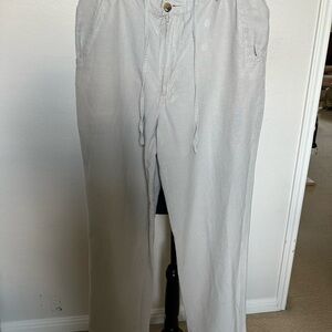 Weekender Mens Linen Trousers Elastic Waist Trousers with Pocket. Size 36.